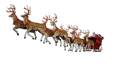 santa claus ready to deliver presents with sleigh with reindeer 21084977 PNG