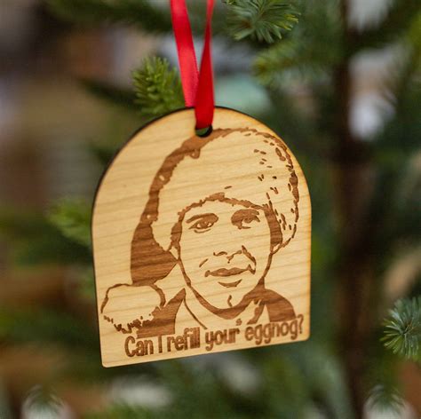 Can I Refill Your Eggnog – Engraved and Cut Wooden Clark Ornament Charm, Funny Christmas Tree ...