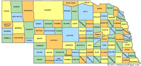 Printable Nebraska Maps | State Outline, County, Cities