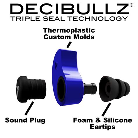 Decibullz Custom Molded Earplugs - Blue