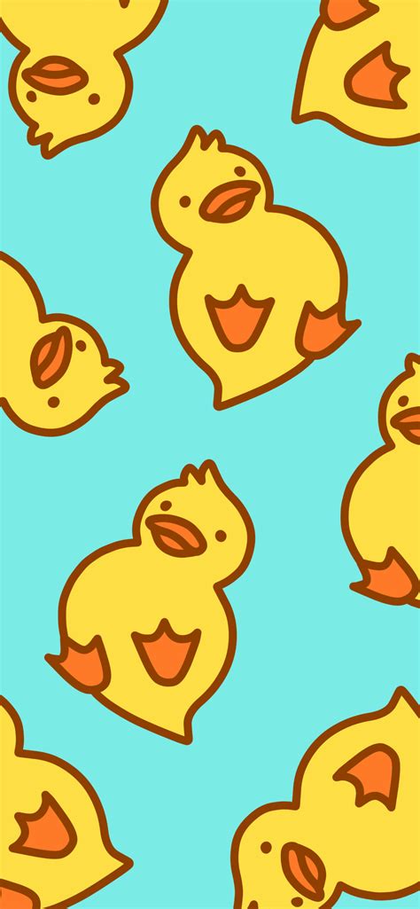 Cute Yellow Ducks Blue Wallpaper - Yellow Ducks Wallpaper Phone