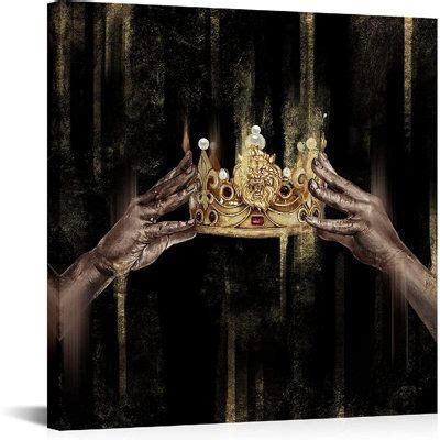 House of Hampton® King Queen Crown - Wrapped Canvas Painting | Wayfair | Crown painting, Queen ...