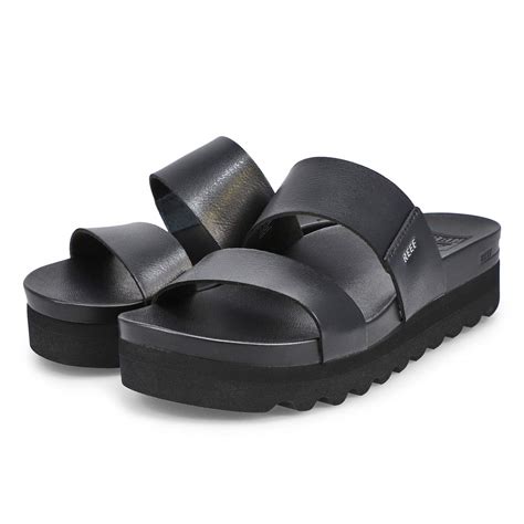 Reef Women's Cushion Vista Hi Sandal - Black/ | SoftMoc.com