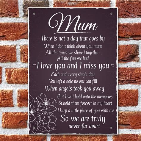 Mum Memorial Plaques Grave Tree Marker Cremation Sign