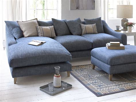 Oscar Chaise sofa in our Shaker blue herringbone | Chaise sofa, Sofa ...