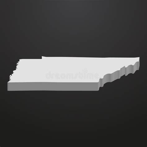 Tennessee State Map in Gray on a Black Background 3d Stock Illustration - Illustration of ...