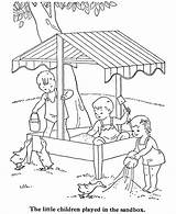 BlueBonkers Kids Coloring Pages  Playing In The sandbox Free sketch template