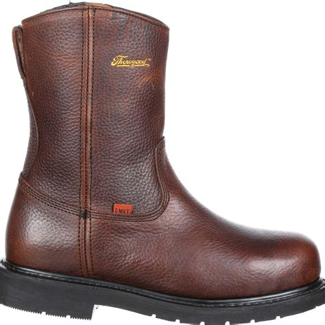 Thorogood Steel Toe Internal Metatarsal Side Zip Wellington Work Boots, #8044132