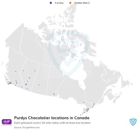 Number of Purdys Chocolatier locations in Canada in 2024 | ScrapeHero