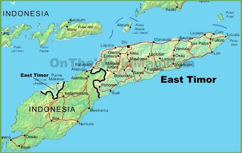 East Timor physical map | East timor, Timor, Timor leste