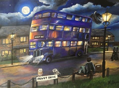 The Knight Bus Harry Potter Hand Finished fine art print | Etsy