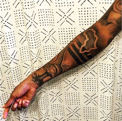 Tattoo(right arm | African sleeve tattoo, African tattoo, Africa tattoos