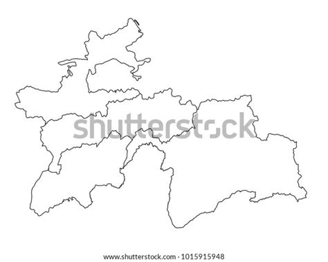 Tajikistan Outline Map Detailed Isolated Vector Stock Vector (Royalty ...