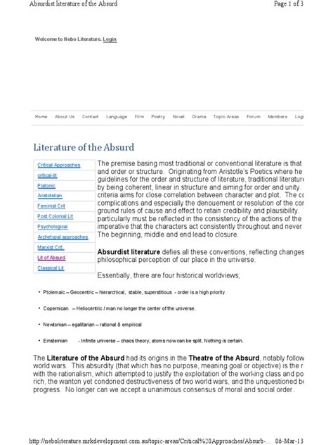 Absurd Literature | Epistemology | Philosophical Theories | Free 30-day Trial | Scribd