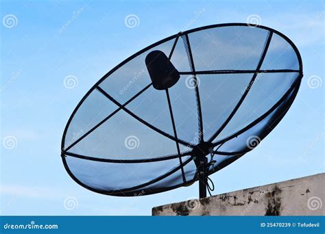 Satellite dish in blue sky stock image. Image of communicate - 25470239