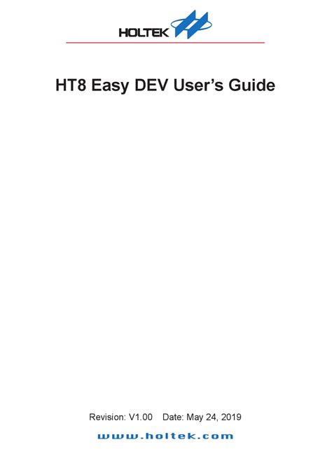 HOLTEK HT8 EASY DEV USER MANUAL Pdf Download | ManualsLib