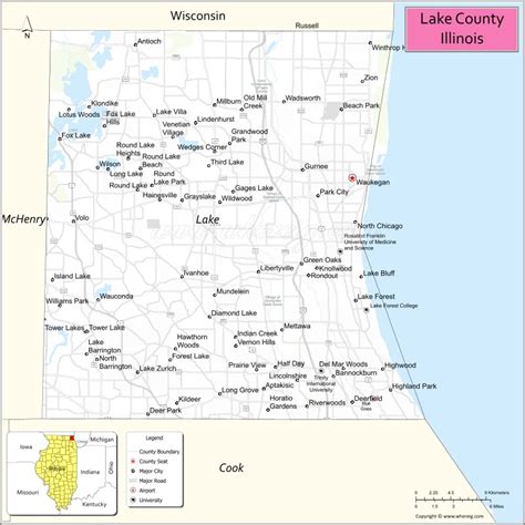 Lake County Map, Illinois - Where is Located, Cities, Population ...