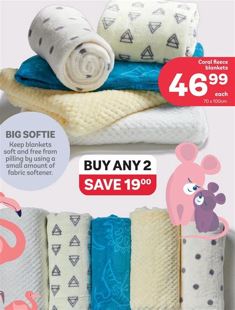 Coral fleece blankets offer at PEP