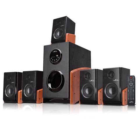 beFree Sound 5.1 Channel Surround Sound Bluetooth Home Audio Speaker System in Wood - Walmart ...