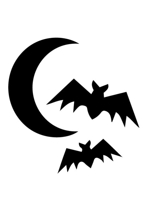 Kids-n-fun.com | Crafts Pumpkin stencils moon bats template