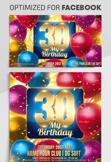 Yellow Simple Birthday Premium Social Media Template PSD | by Elegantflyer