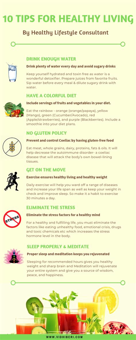 10 Tips for Healthy Living - Healthy Lifestyle Consultant - Vidhi Beri - Holistic Health Coach