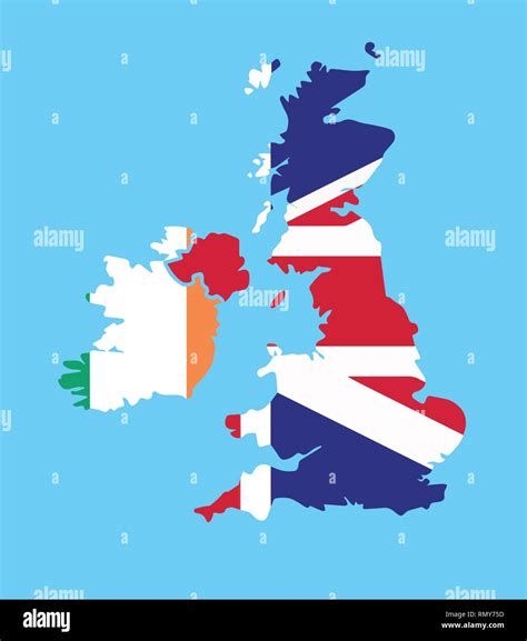 Silhouette vector map of United Kingdom of Great Britain and Ireland ...