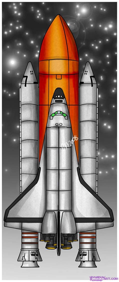 How to Draw the NASA Space Shuttle, Step by Step, Space Crafts, Sci-fi ...