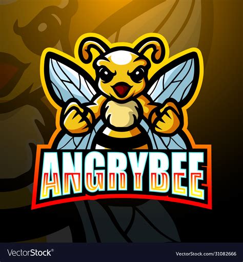 Bee mascot esport logo design Royalty Free Vector Image