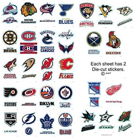 Buy Complete Set 30-60 NHL Hockey Team Jersey Logo Sports Stickers - 2 Stickers per Card ...