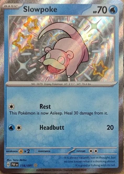 Slowpoke 2024 Paldean Fates #116/091 Shiny Rare Price Guide - Sports Card Investor