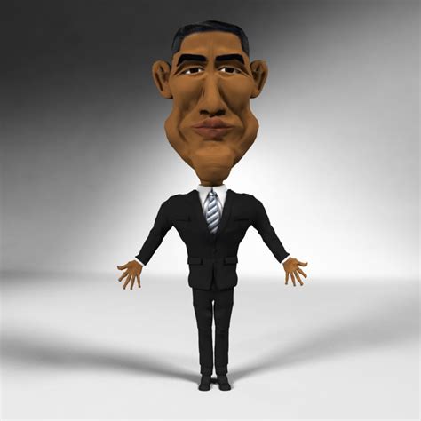 caricature obama 3d model