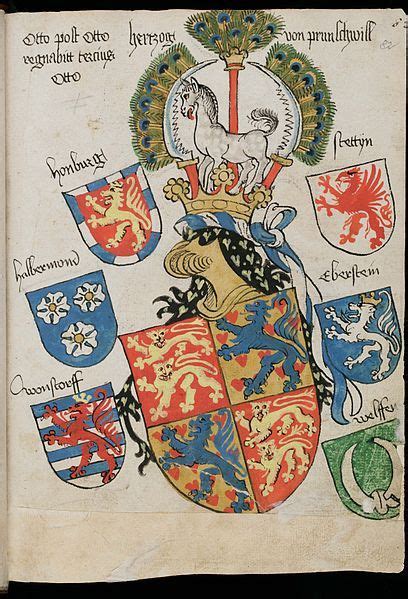 1466-70.Coats of arms of the House of Welf. Lower Saxony.Wappenbuch des ...