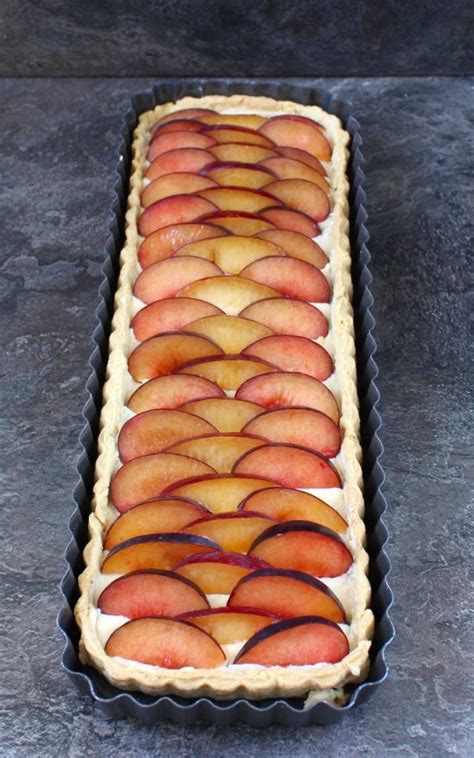 Plum and Vanilla Custard Tart | Fruit dessert recipes, Tart recipes, Recipes