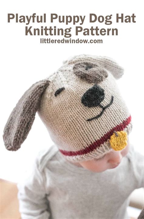 Playful puppy dog hat knitting pattern – Artofit