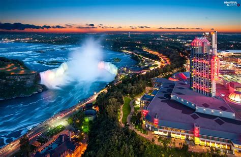 Aerial View, Niagara Falls, Picture of Town - Beautiful views wallpapers: 2000x1309