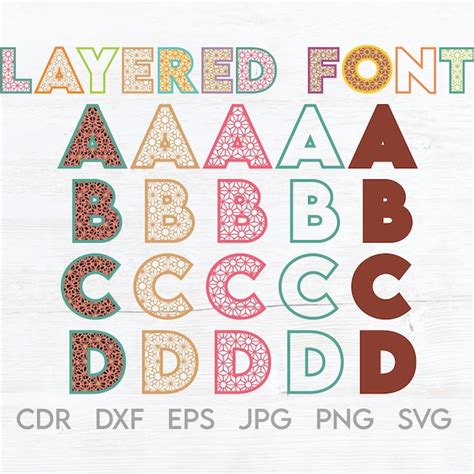 Layered Fonts Svg - Etsy