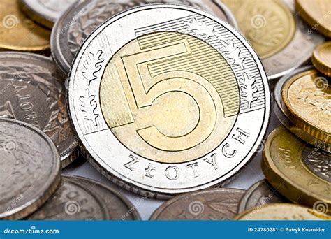 Five Polish Zloty Coin Stock Image - Image: 24780281