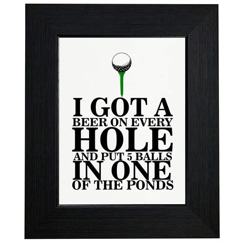 Funny I Got a Hole in One Golf Graphic Framed Print Poster Wall or Desk Mount Options - Walmart ...