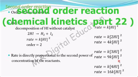 Second order reaction, its actual meaning, examples (chemical kinetics ...