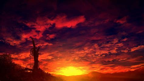 Sunset Anime Scenery Wallpapers - Top Free Sunset Anime Scenery Backgrounds - WallpaperAccess