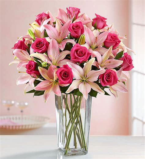 Pink Rose & Lily Bouquet for Mother's Day in Bronx, NY | YourRedRoses.com