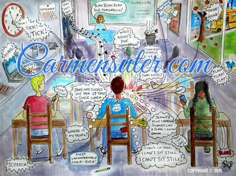 “Distracted” – Watercolour (ADHD Pictogram_ADHD Infographic) – Carmen Suter