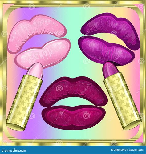 Lipstick Kisses Rainbow stock illustration. Illustration of background ...