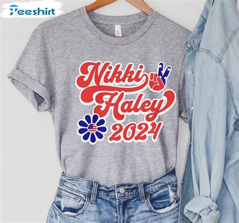 Nikki Haley 2024 Vintage Shirt, Haley For President Crewneck Long Sleeve