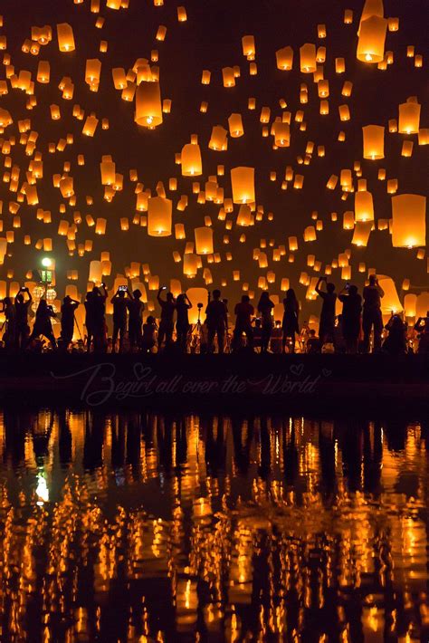 Yi peng ( Loy Krathong ) festival, Chiang Mai, Thailand. | Sky lanterns ...