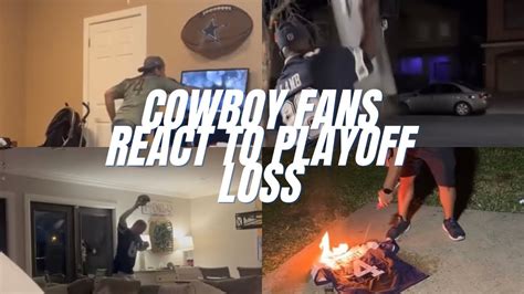 Cowboy Fans React To Playoff Loss | Best Fan Reactions Of Cowboys vs ...