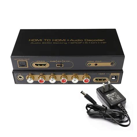 Full HD 1080p HDMI TO HDMI +5.1CH Audio Decoder AUDIO EDID SETTING SPDIF for Blue Ray DVD DVD HD ...