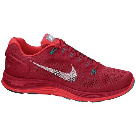 Nike Mens LunarGlide+ 5 Running Shoes - Gym Red/White - Tennisnuts.com