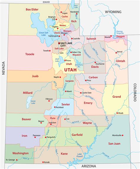 Utah Counties Map | Mappr